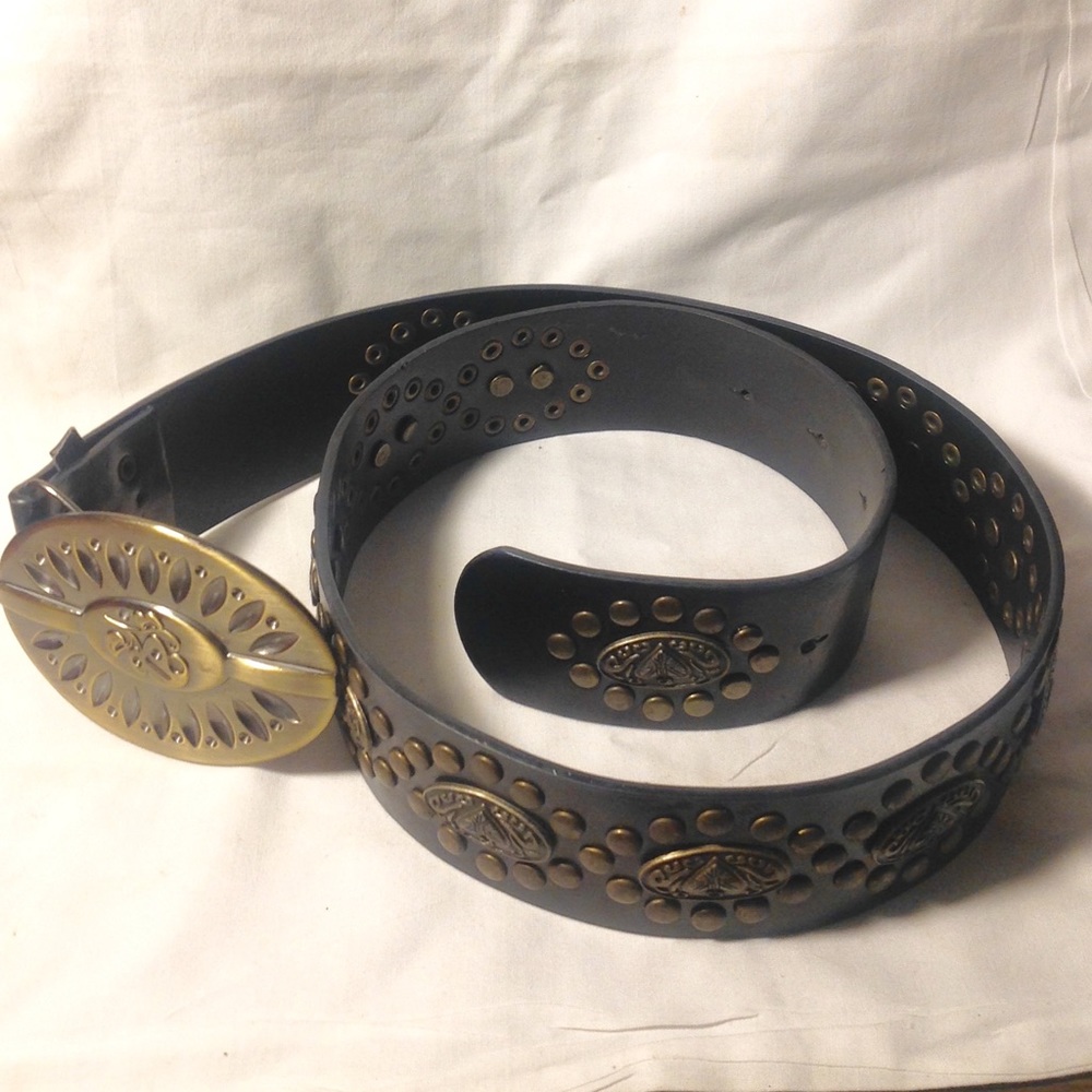 🐎 Western Women's Big Buckle Black & Bronze Belt
